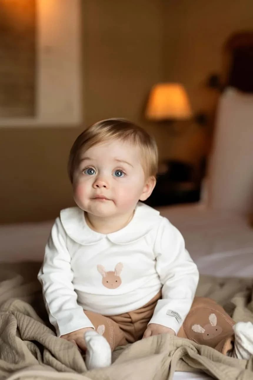 Хлопковое детское боди Davo Bodysuit Fluffy Bunny