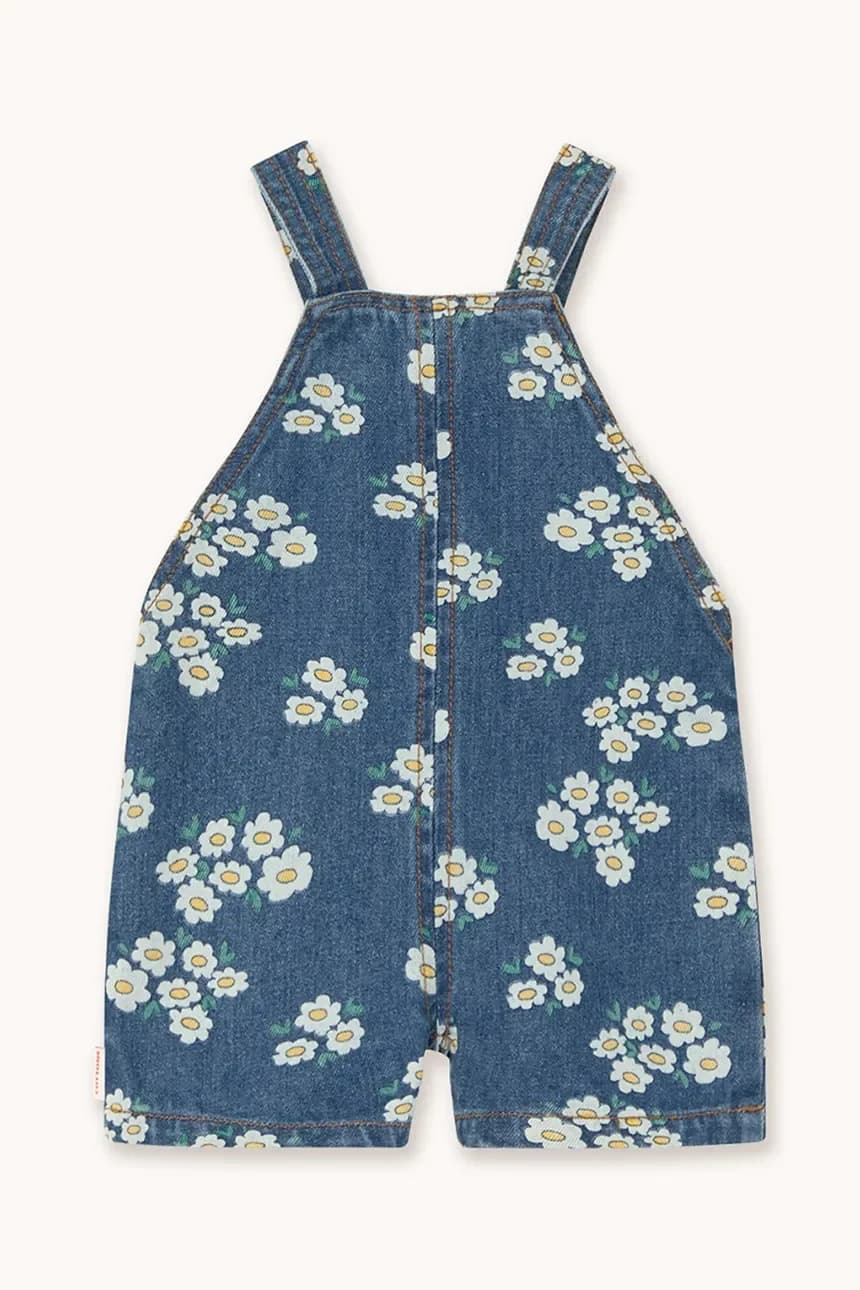 BLOSSOMS DENIM SHORT DUNGAREE детский джинсовый комбинезон - фото 2