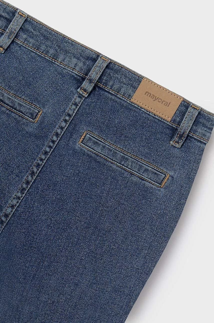 Детские джинсы из денима глубокого крашения. - фото 3