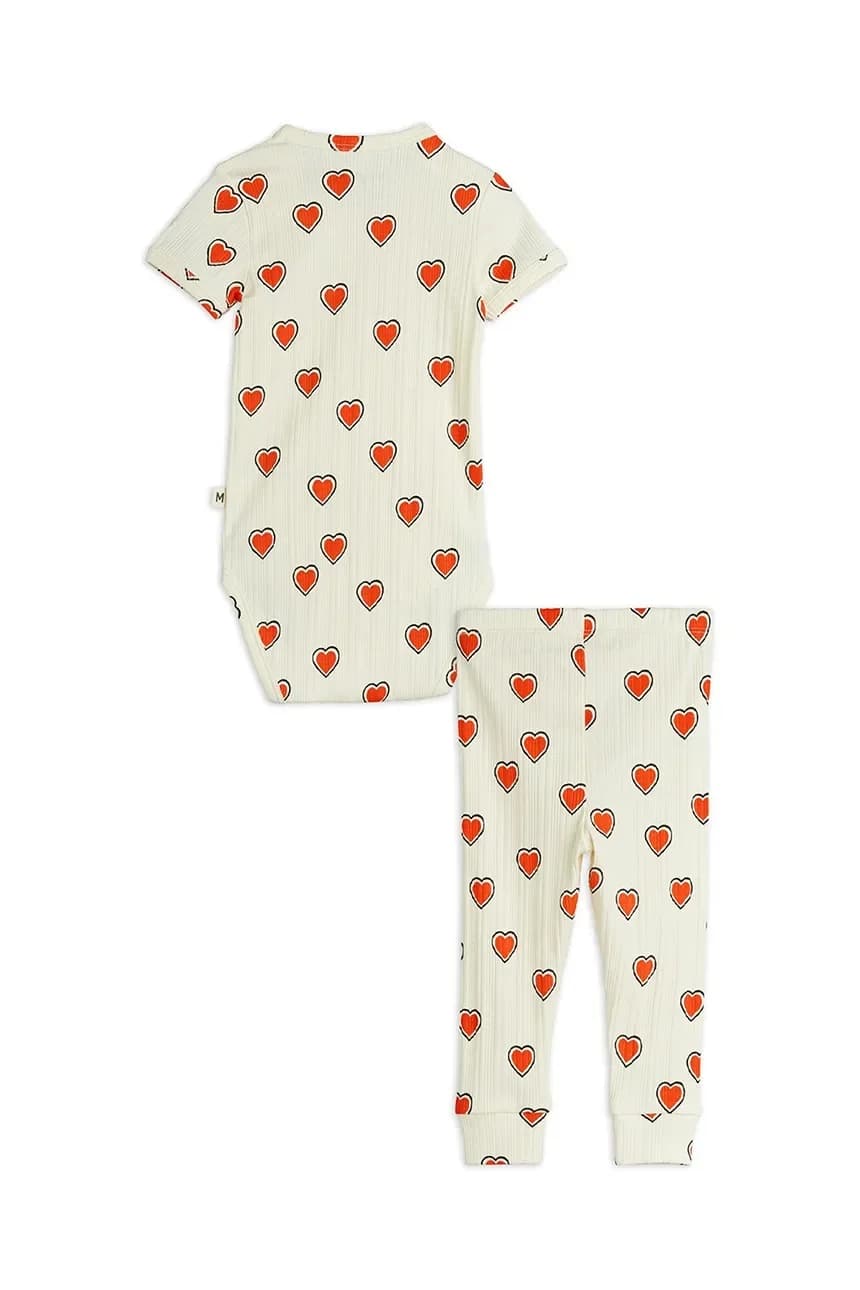 Хлопковый детский комплект с контурными сердечками - фото 2