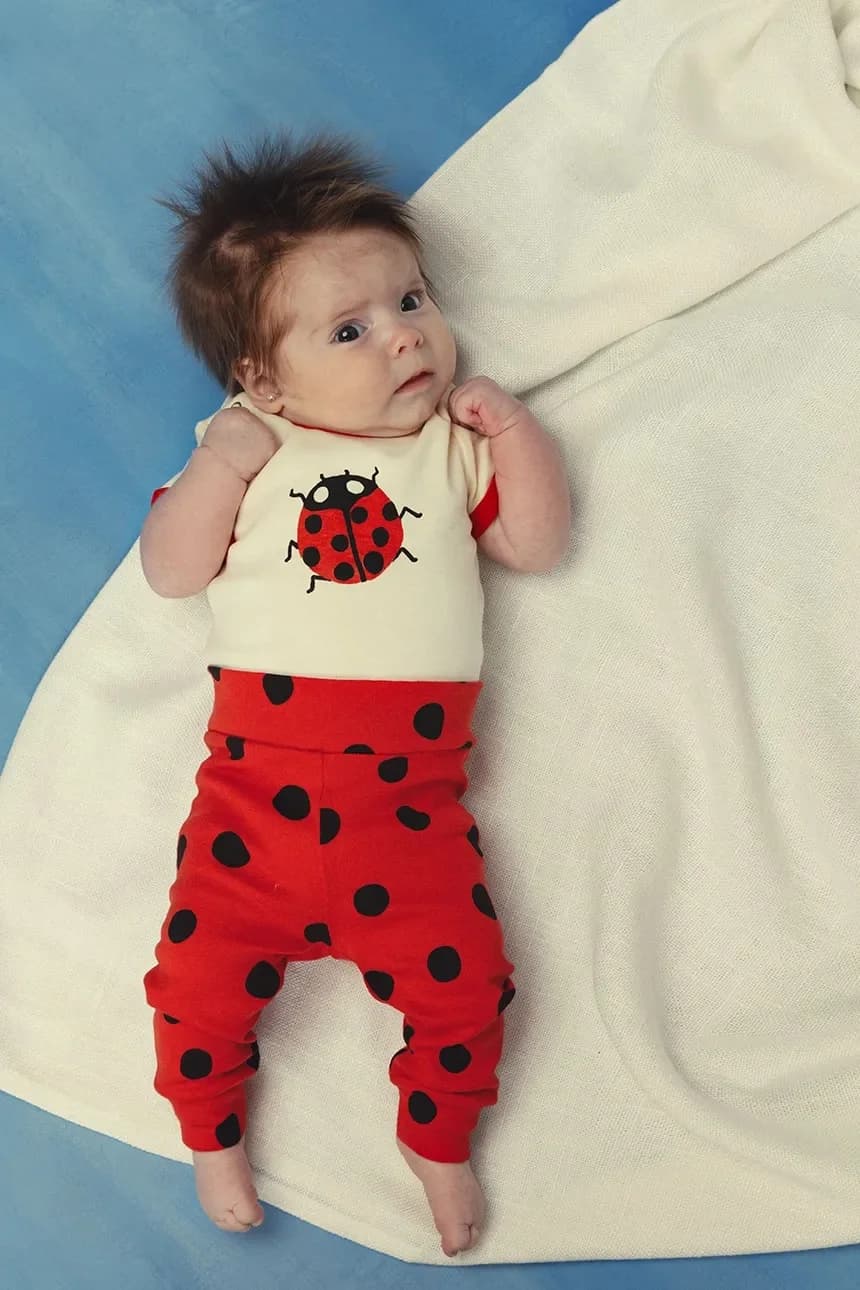 Хлопковый детский комплект в горошек - фото 5