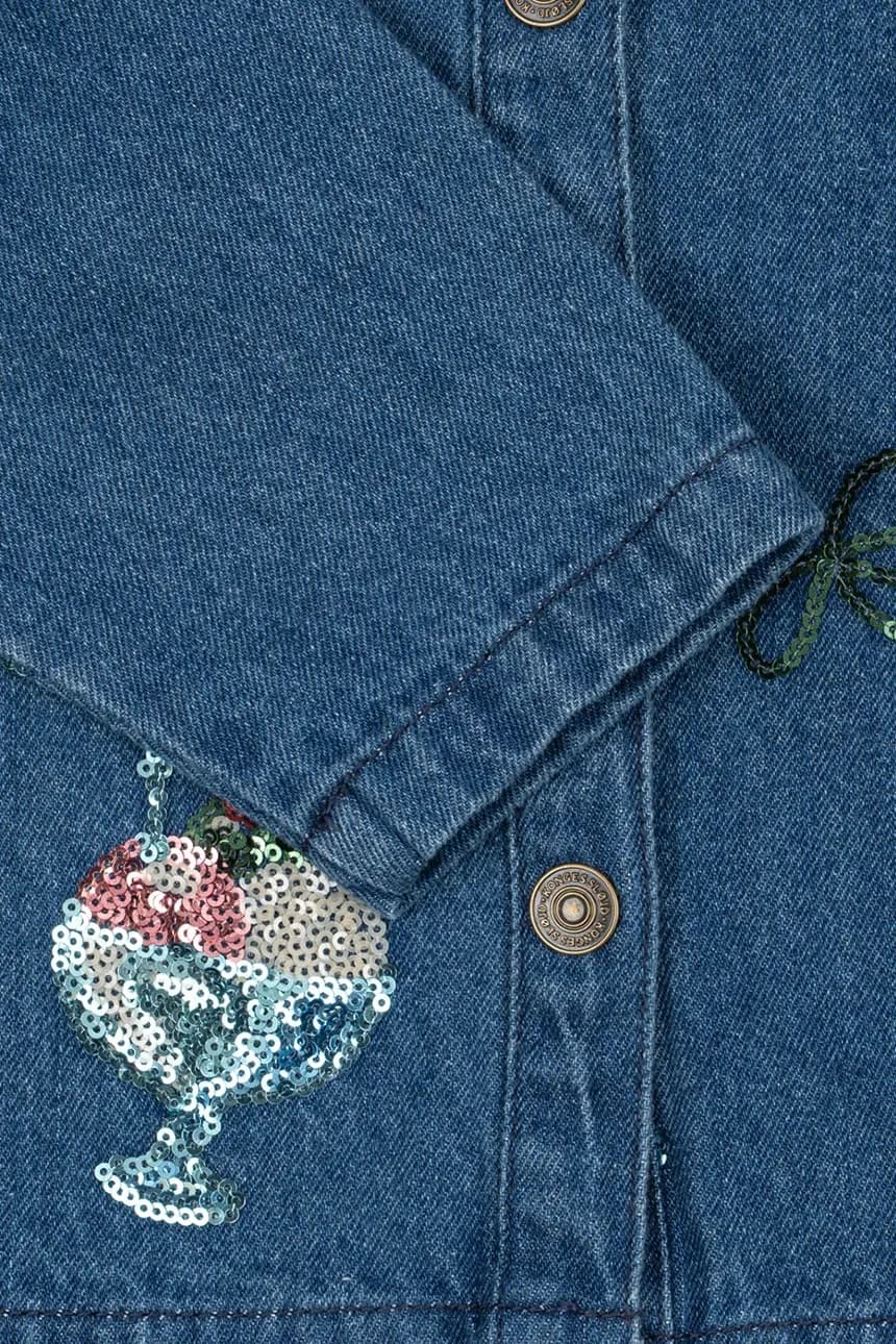 MAGOT ДЖЭКЕТ С ПАЙЕТКАМИ Детская джинсовая куртка GOTS - фото 5