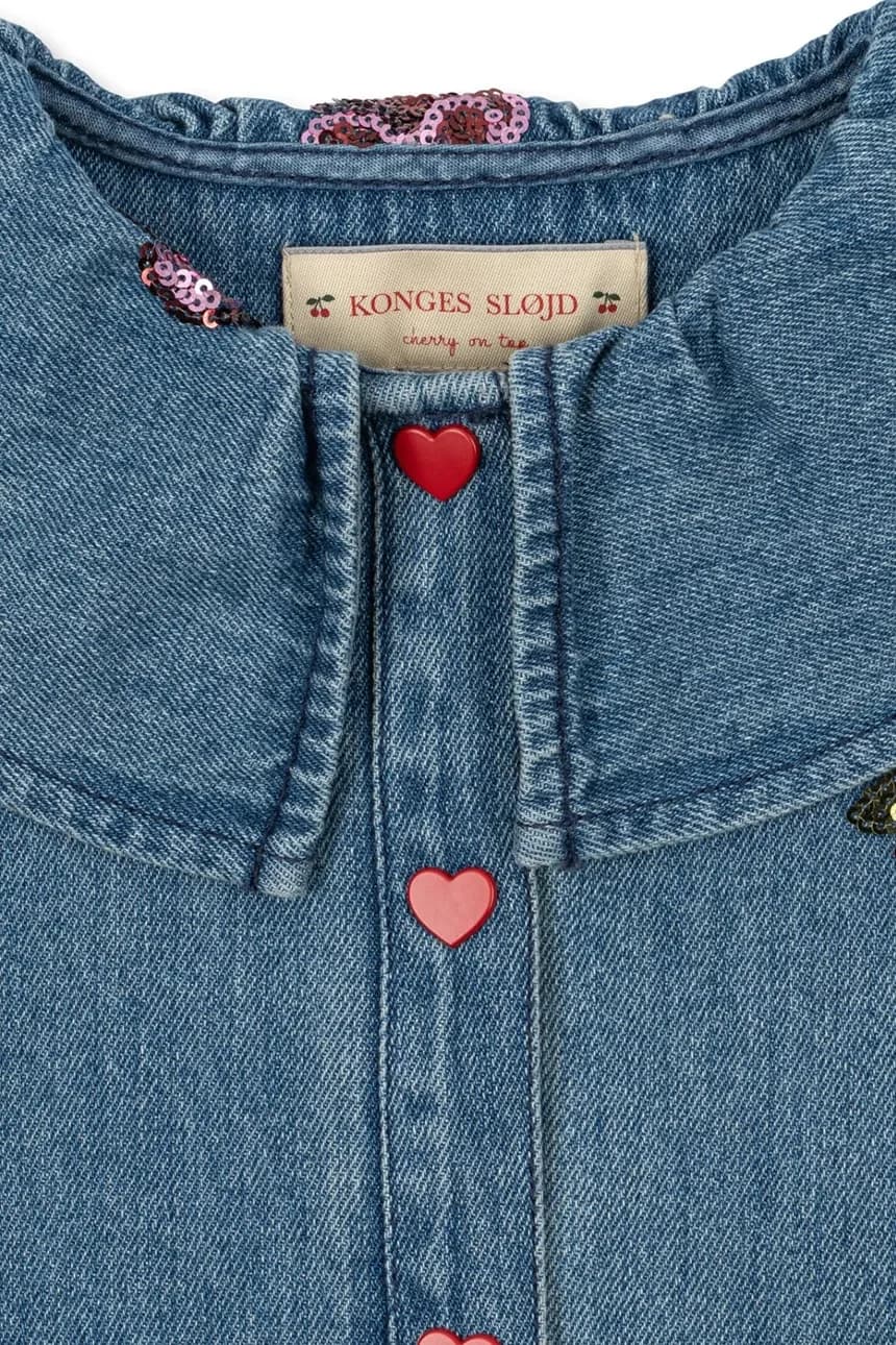 MAGOT ДЖИНСОВАЯ РУБАШКА С ПАЙЕТКАМИ GOTS детская джинсовая куртка - фото 3