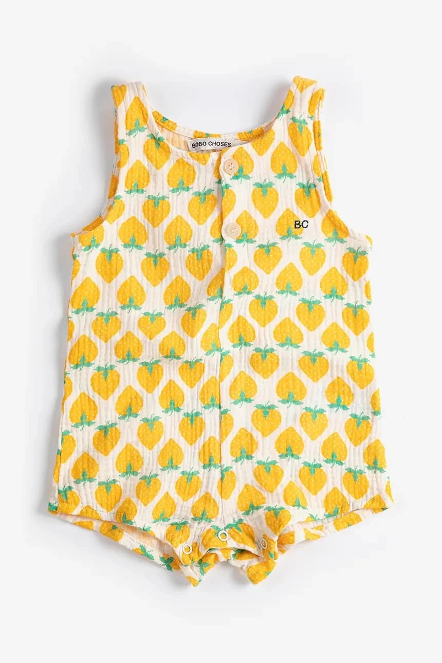 Детские комбинезоны из хлопка клубничного цвета