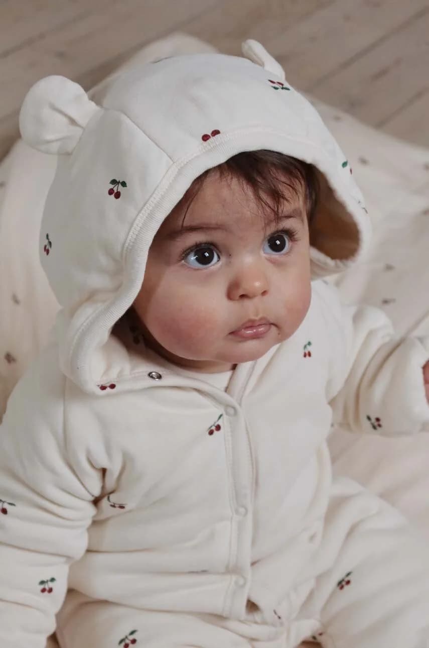 Хлопковый комбинезон для новорожденных NEWBORN ONESIE С КАПЮШОНОМ