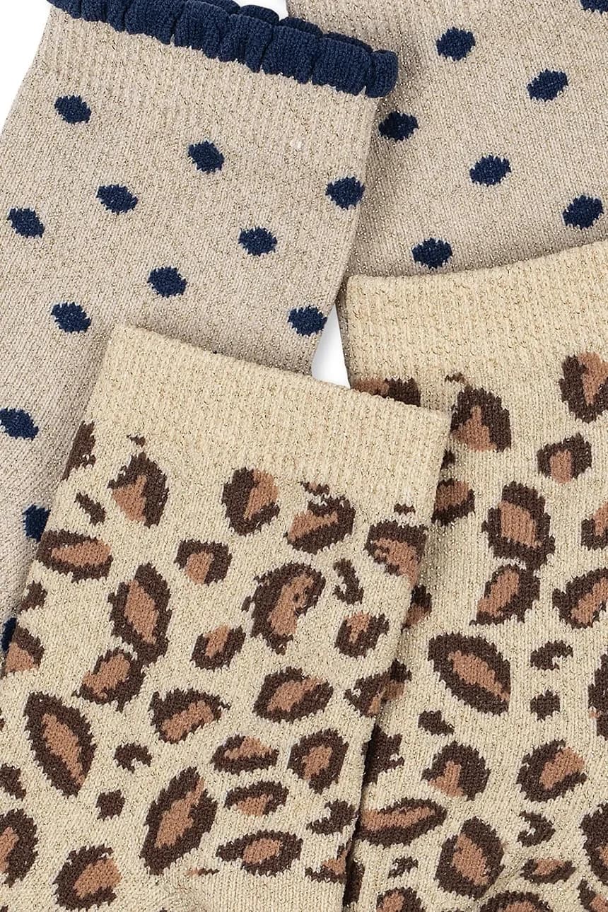 Детские носки 2 шт. LEO AND DOT GLITTER JACQUARD SOCKS 2 шт. - фото 2