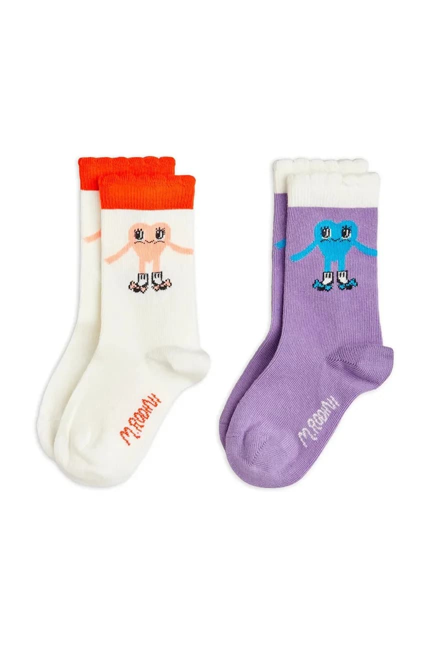 2 пары детских носков с сердечками