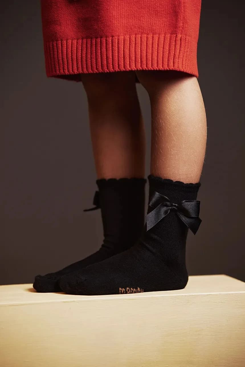 Детские носки из атласа с бантом - фото 2