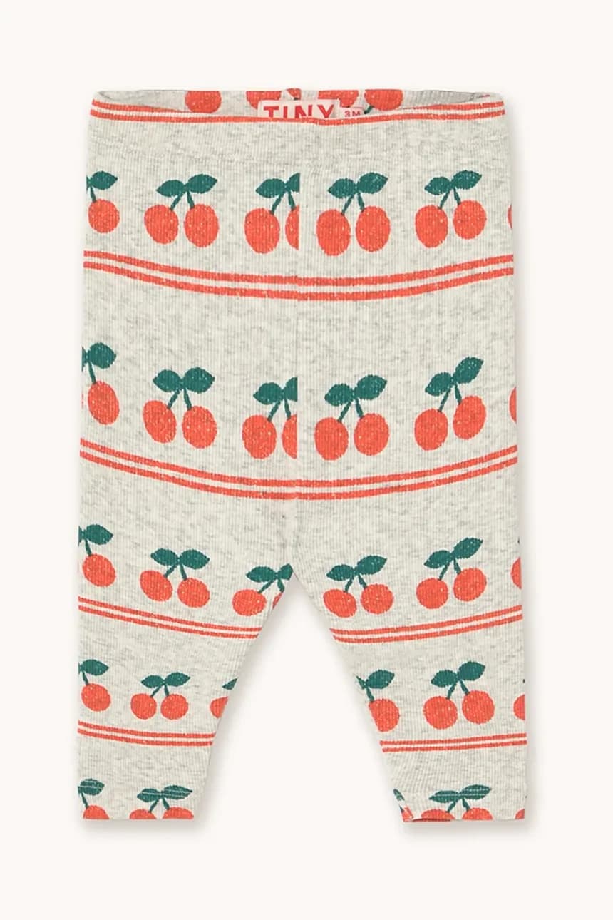 Хлопковые детские леггинсы CHERRY PATTERN RIB BABY PANT