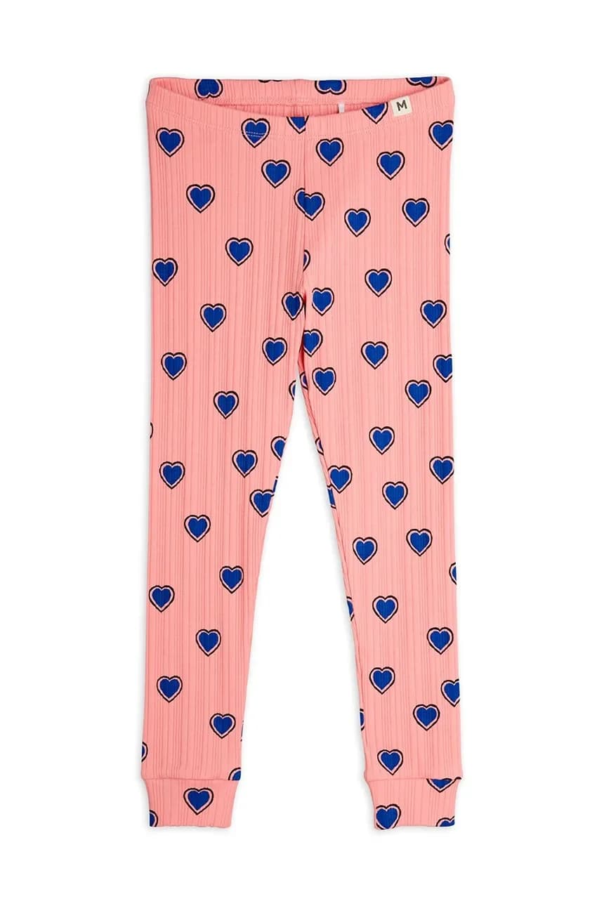 Детские хлопковые леггинсы с контурными сердечками