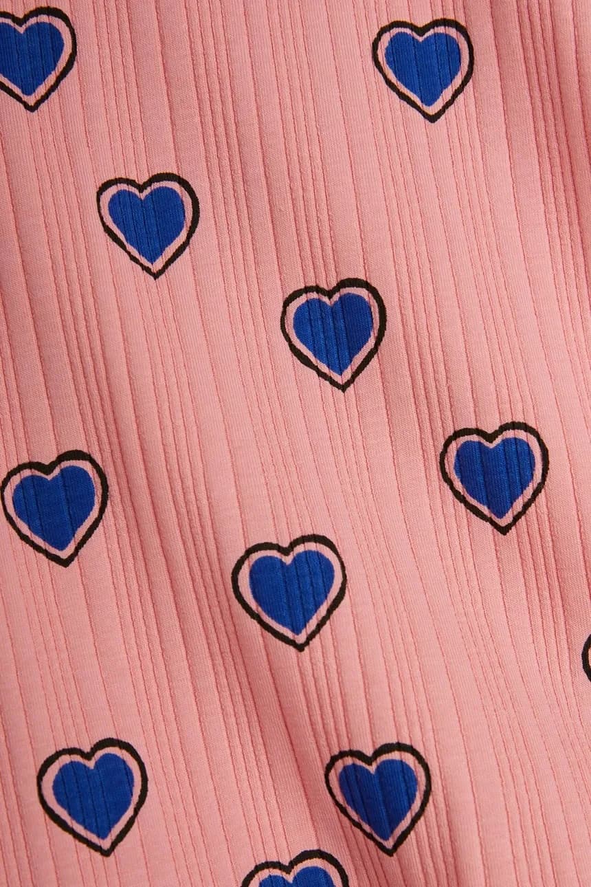 Детские хлопковые леггинсы с контурными сердечками - фото 3