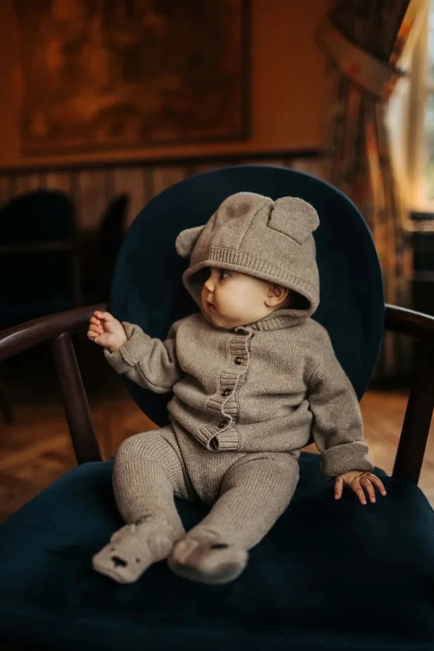 Леггинсы Matsie из мериносовой шерсти, шерстяные слипы для малышей с изображением медвежонка - фото 6