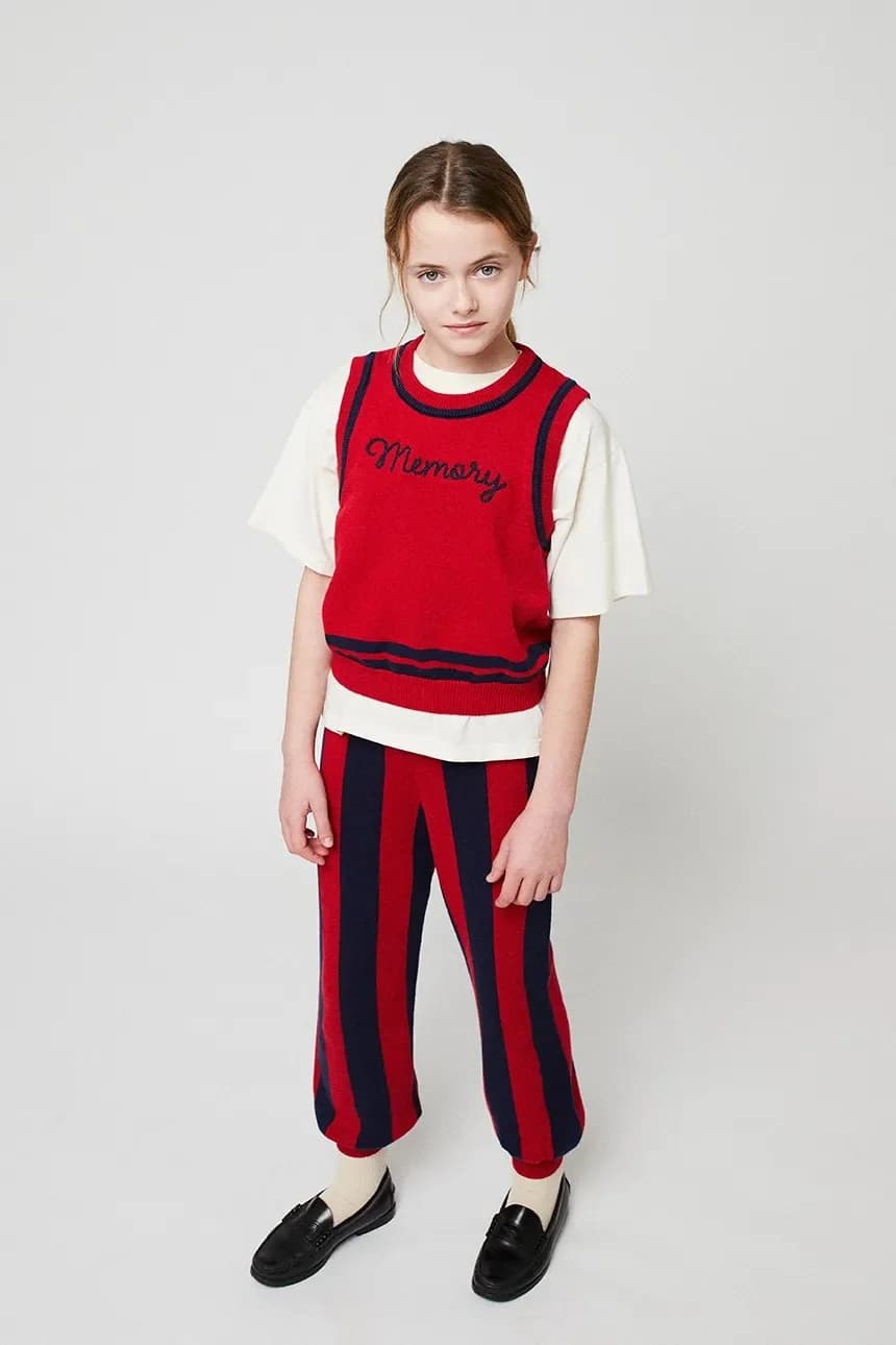 Детские хлопковые брюки в полоску - фото 7