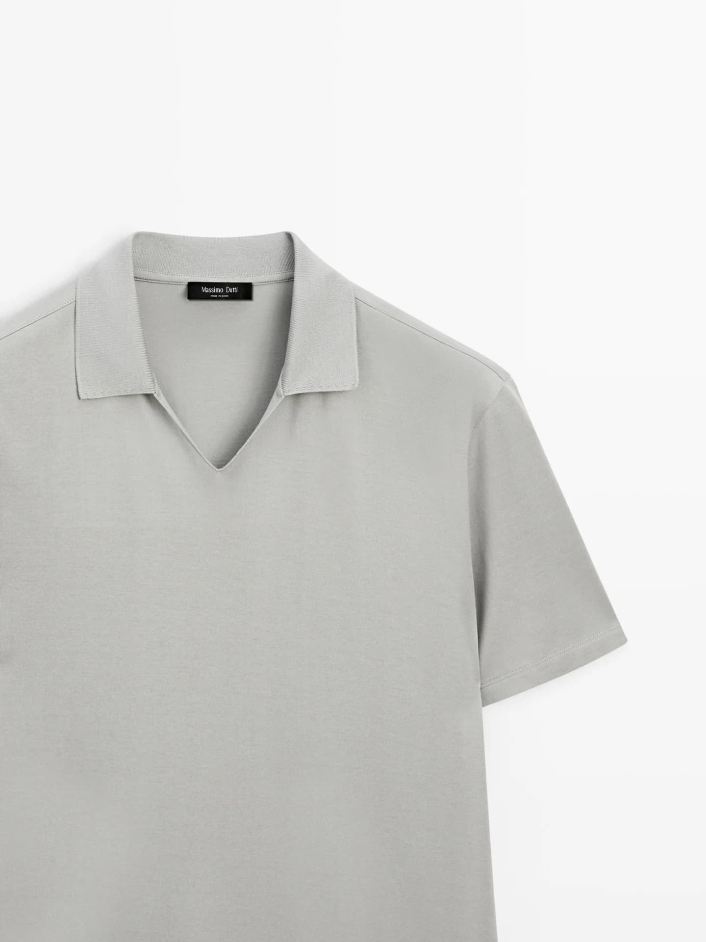 Хлопковая рубашка-поло с V-образным вырезом - фото 6