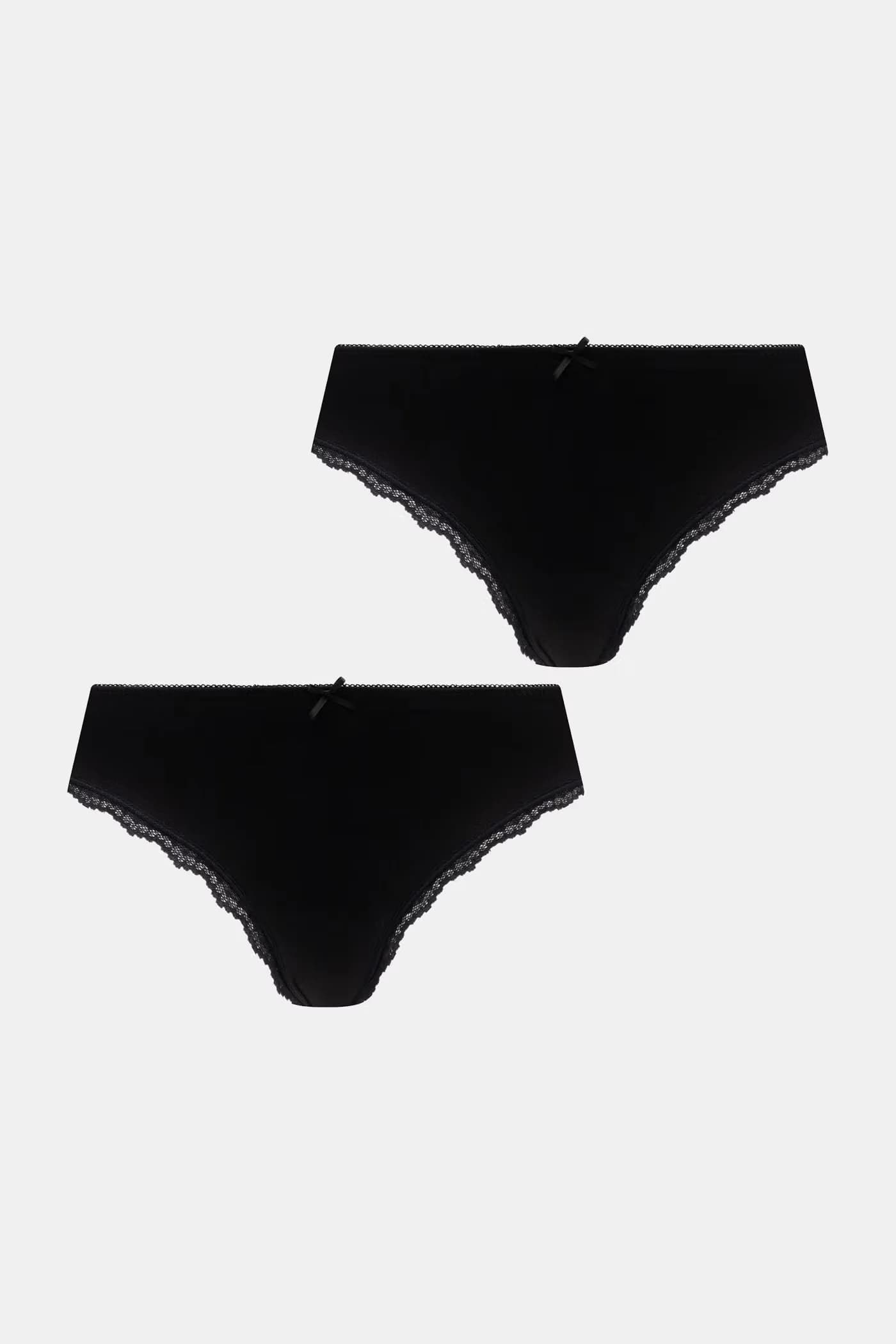 Женские трусы из хлопка с эластаном, 2 пары