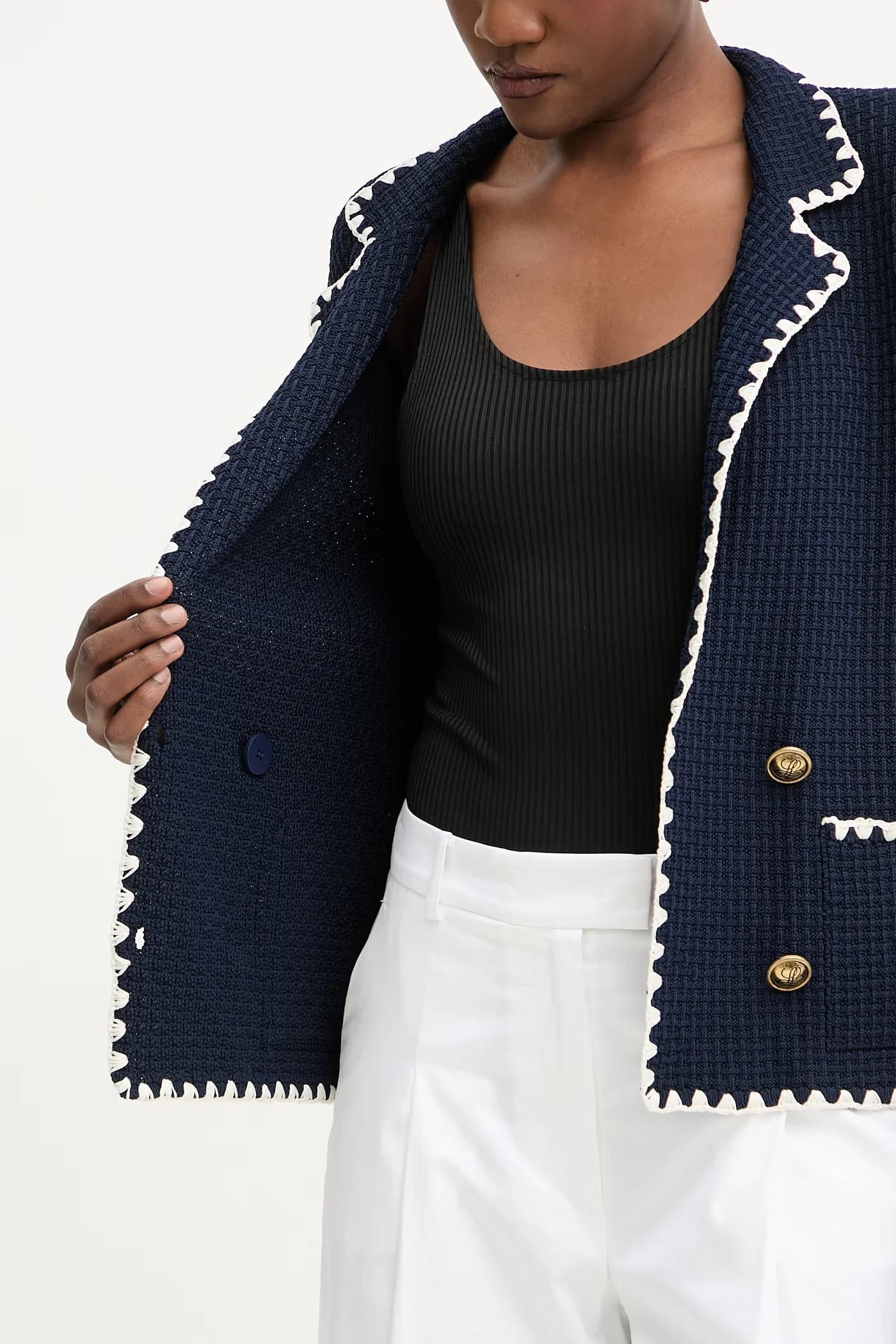 Женский двубортный пиджак из вискозы Cosmica - фото 6