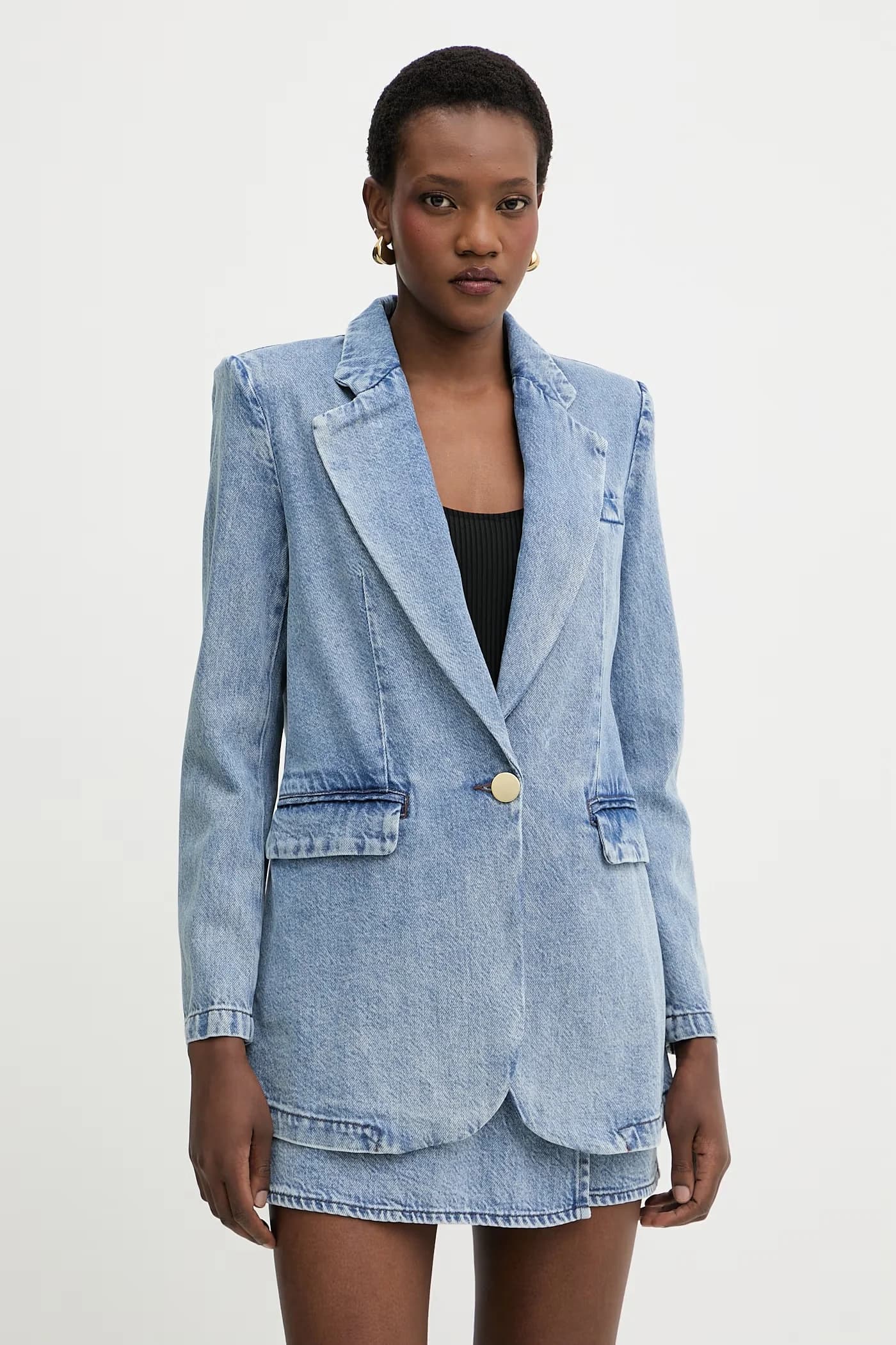 Женская однобортная джинсовая куртка