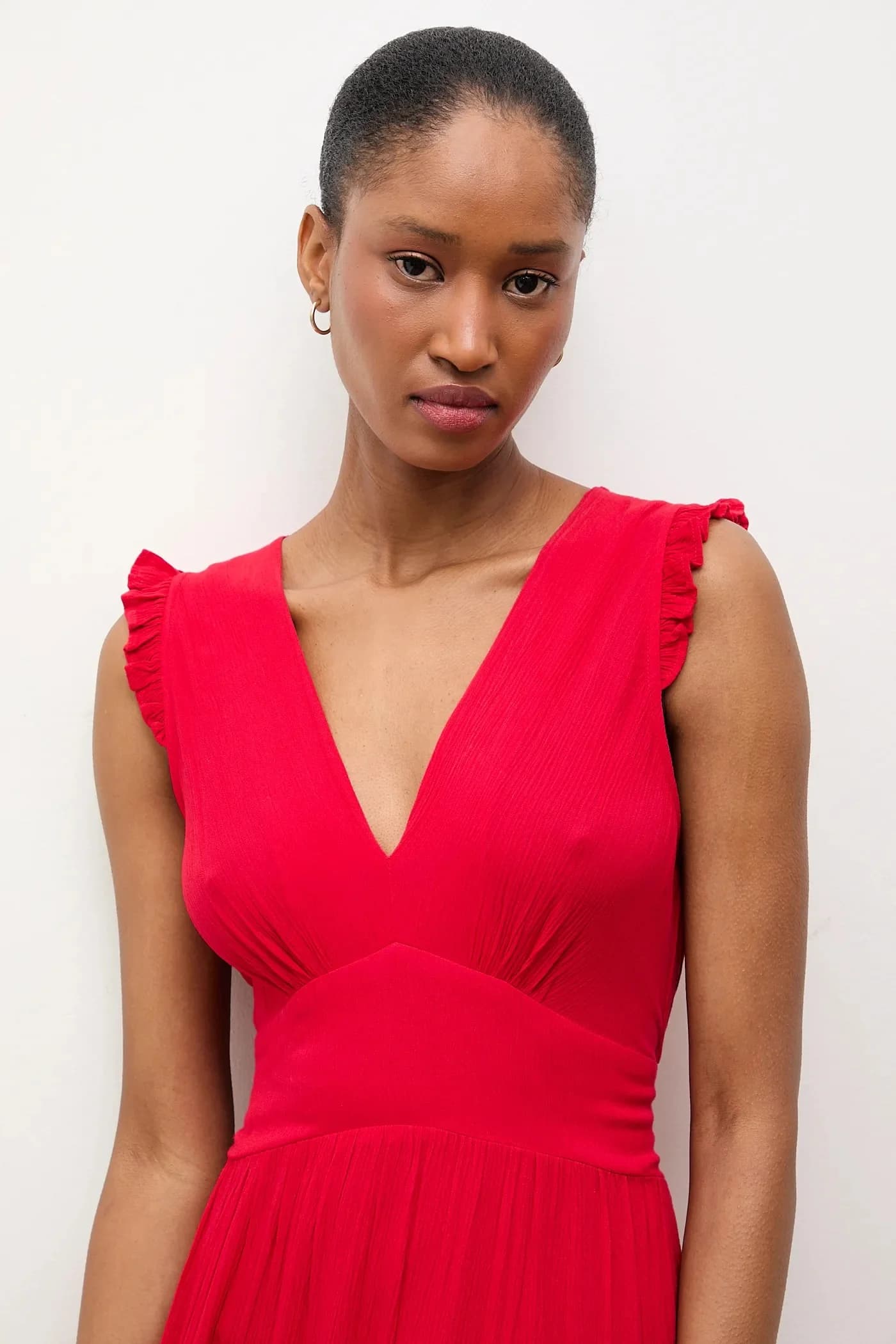 Расклешенное платье из вискозы. - фото 4