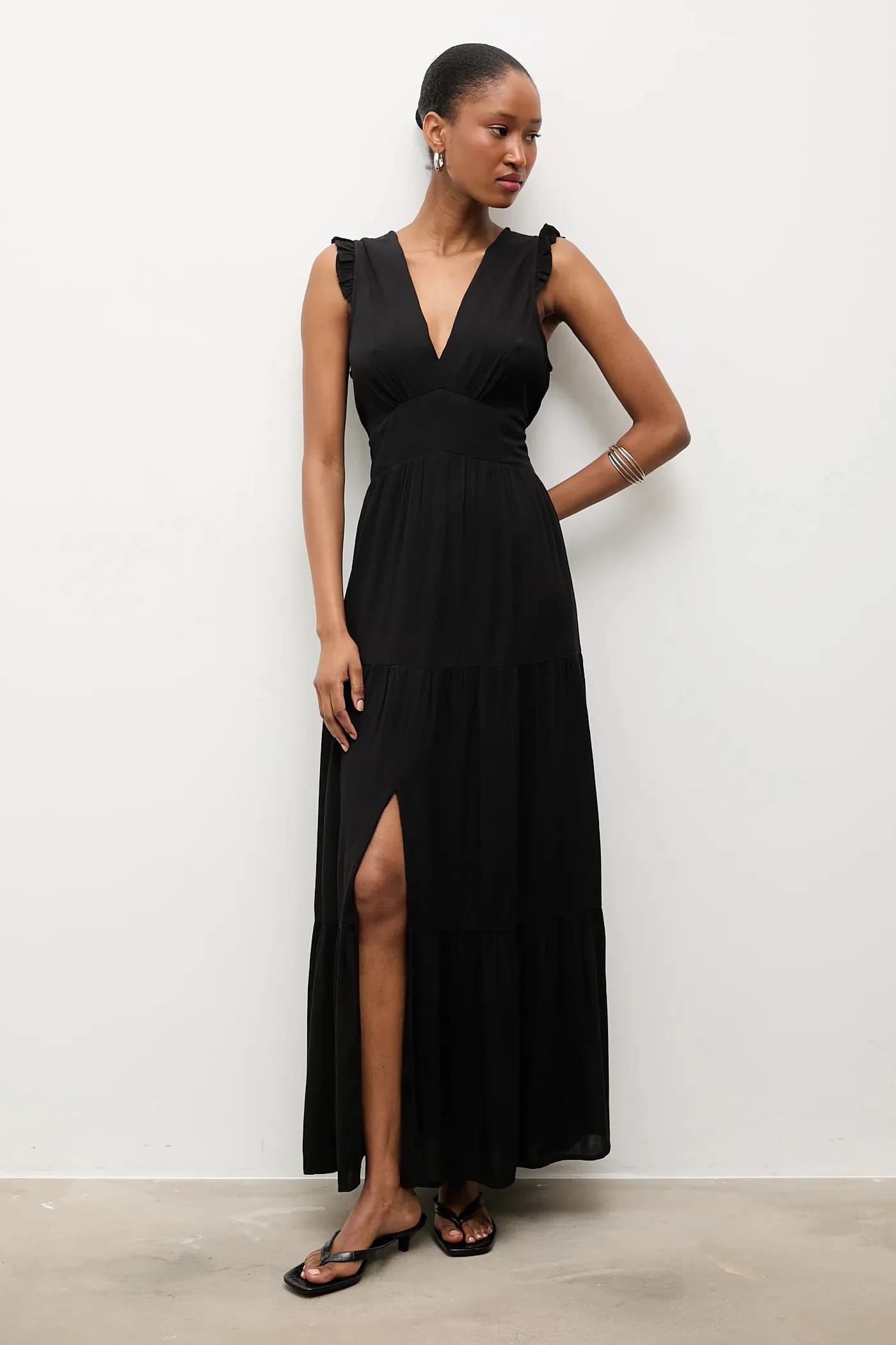 Расклешенное платье из вискозы. - фото 2