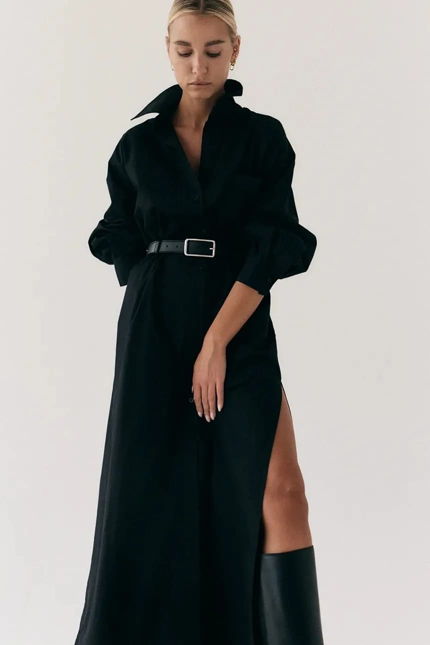 платье-рубашка MEIE из хлопка - фото 4