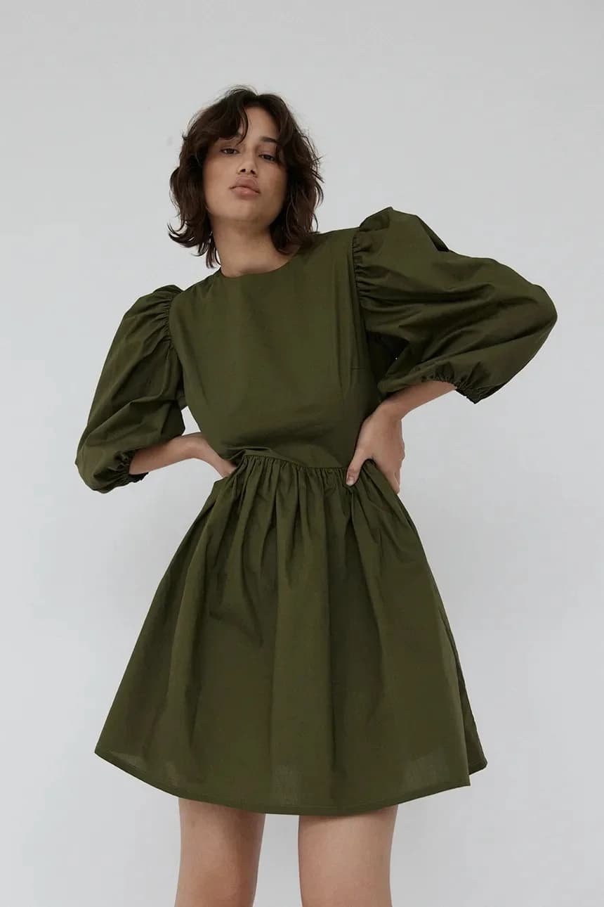 Расклешенное платье KAWAI из хлопка - фото 5