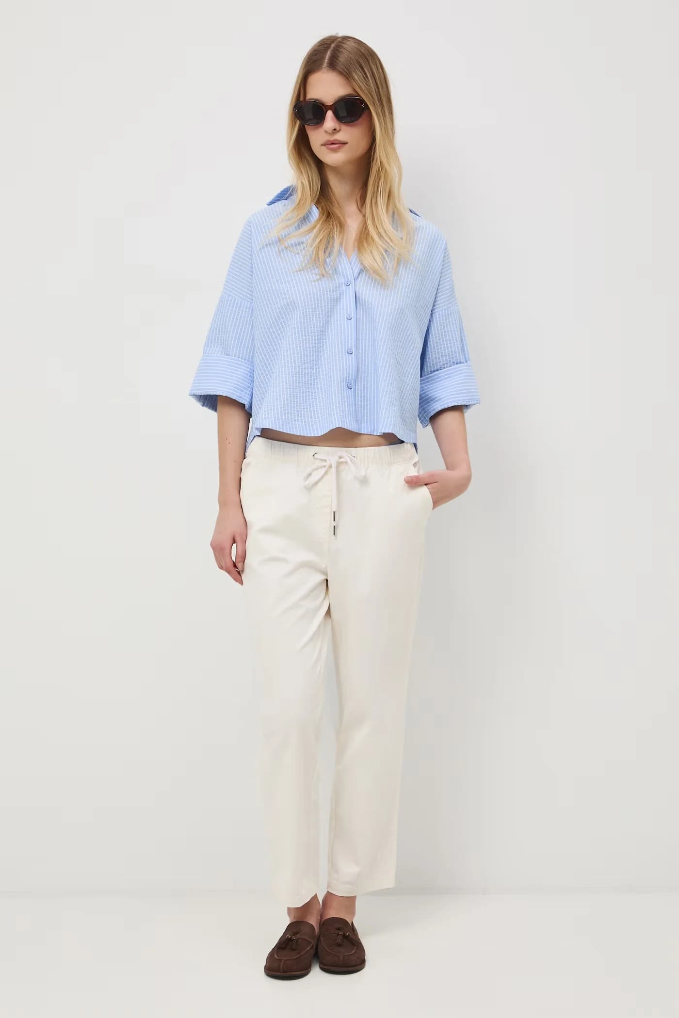 Женские чиносы из хлопка с эластаном