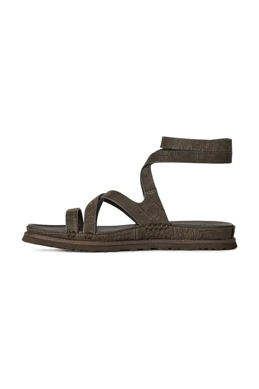 Кожаные сандалии W Goldengaze с тиснением на щиколотке - фото 4