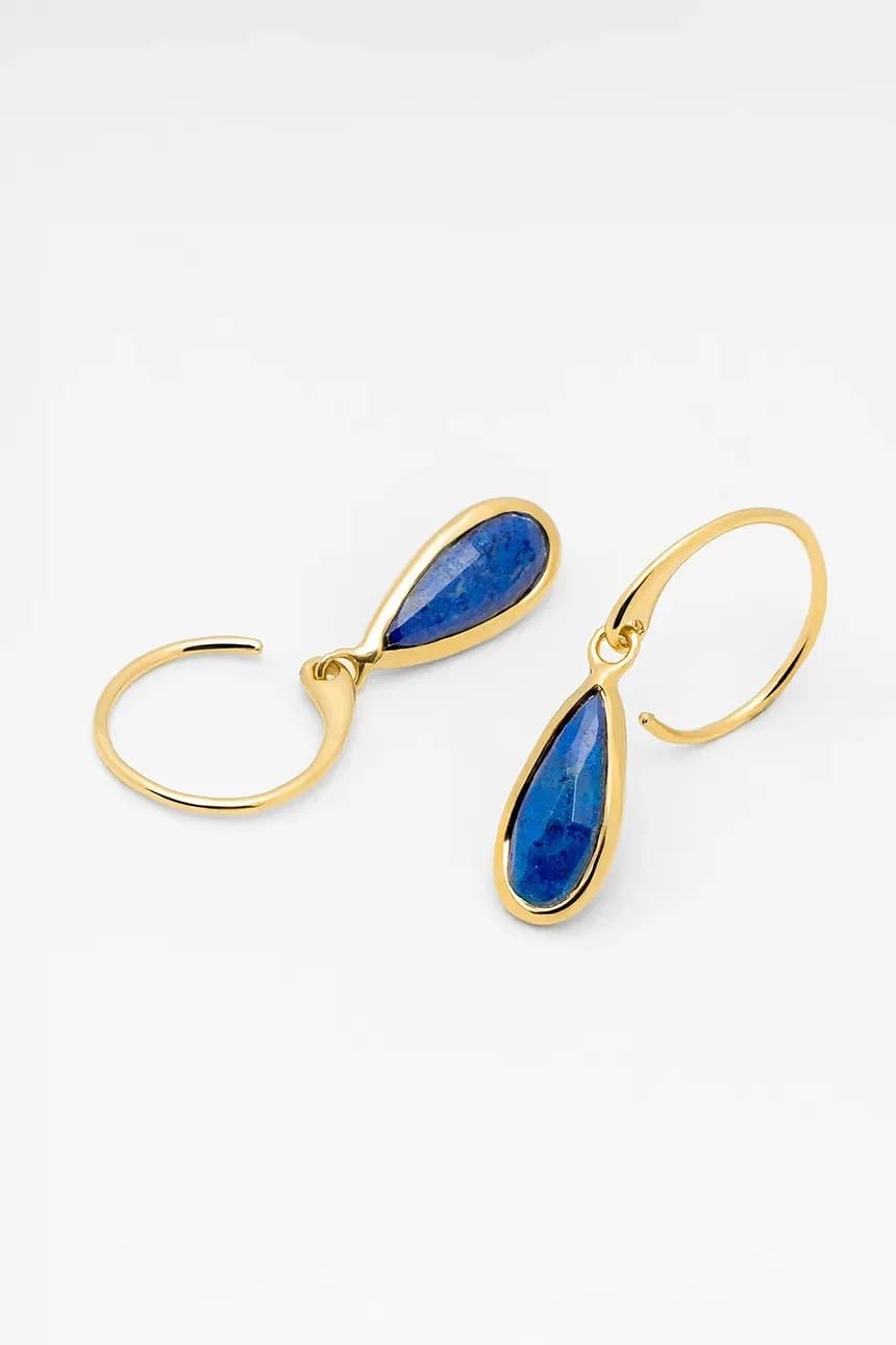 серебряные серьги DUO с позолотой - фото 2