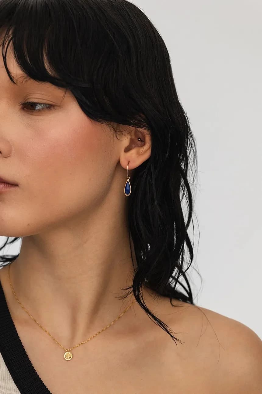 серебряные серьги DUO с позолотой - фото 5