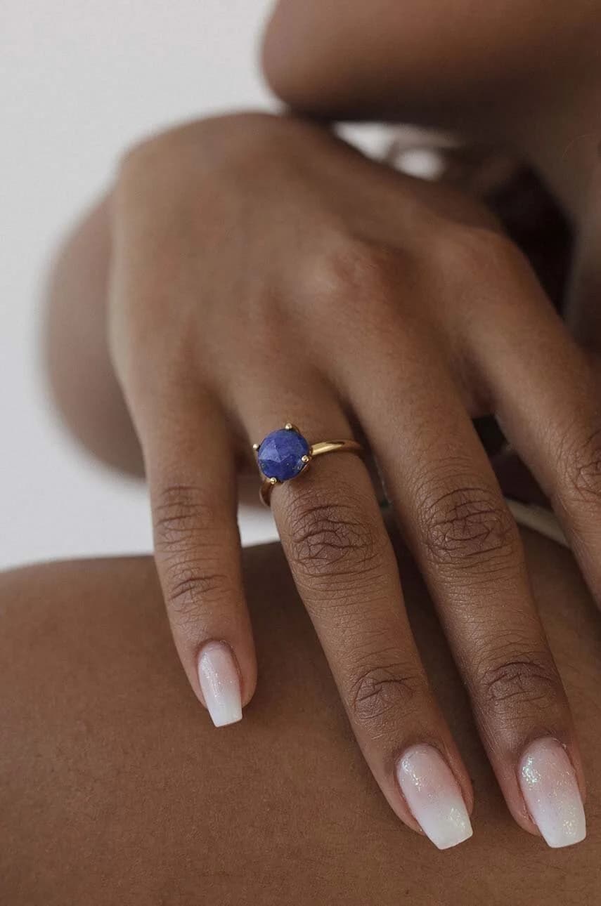 Позолоченное серебряное кольцо DUO - фото 4