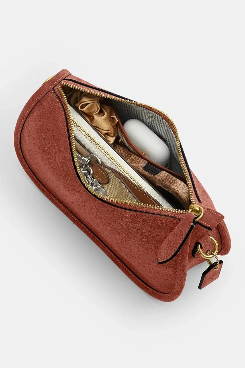 Замшевая женская кожаная сумка Waverly - фото 5