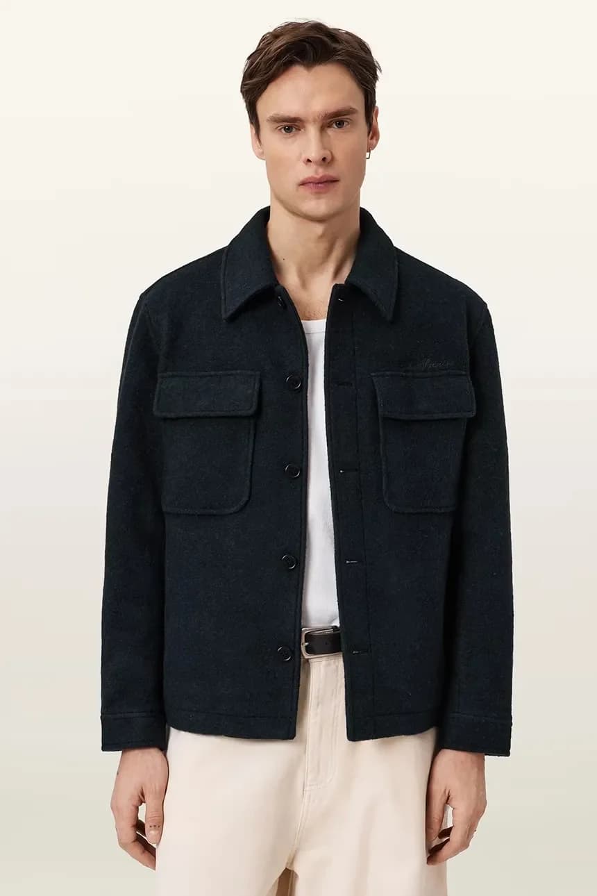 Мужская куртка-рубашка из шерсти CAYSON