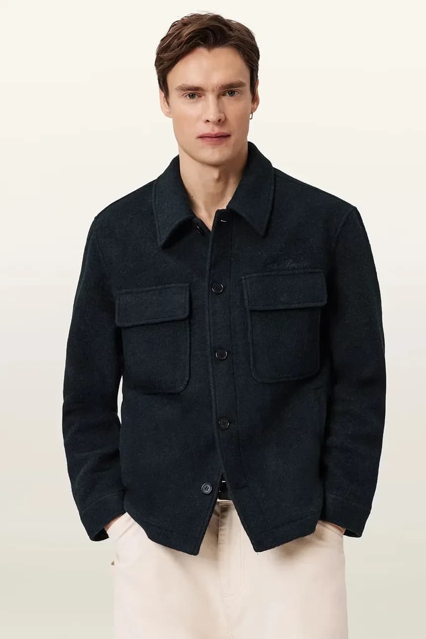 Мужская куртка-рубашка из шерсти CAYSON - фото 4