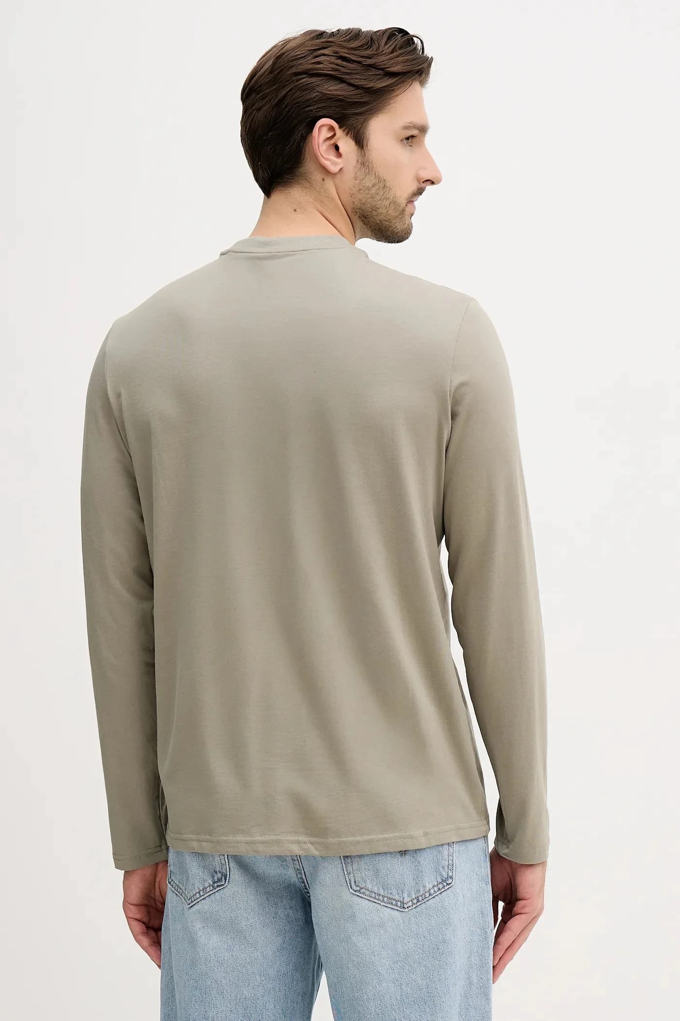 Хлопковая рубашка с длинным рукавом - фото 3