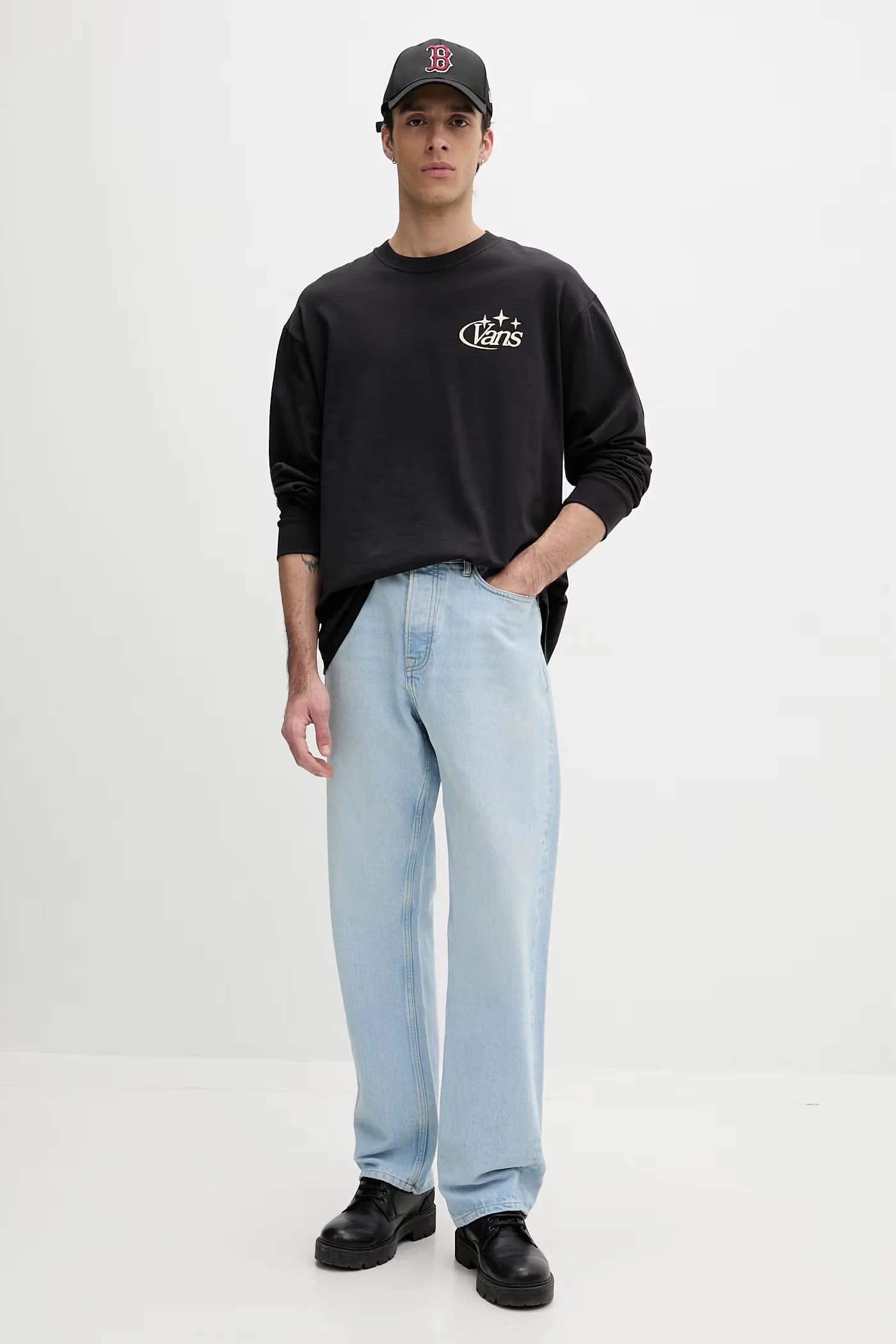 Мужская хлопковая рубашка с длинным рукавом - фото 2