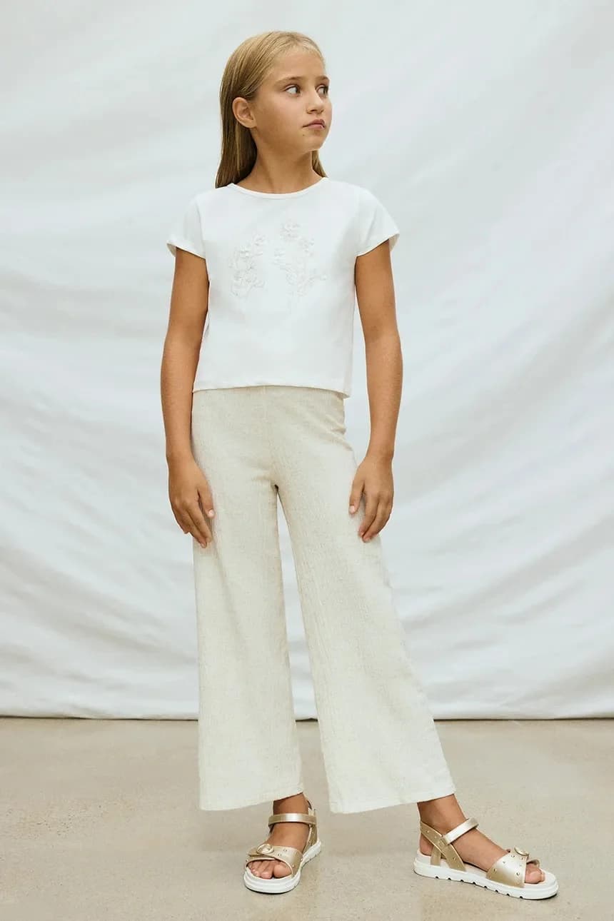 Детские брюки с льном