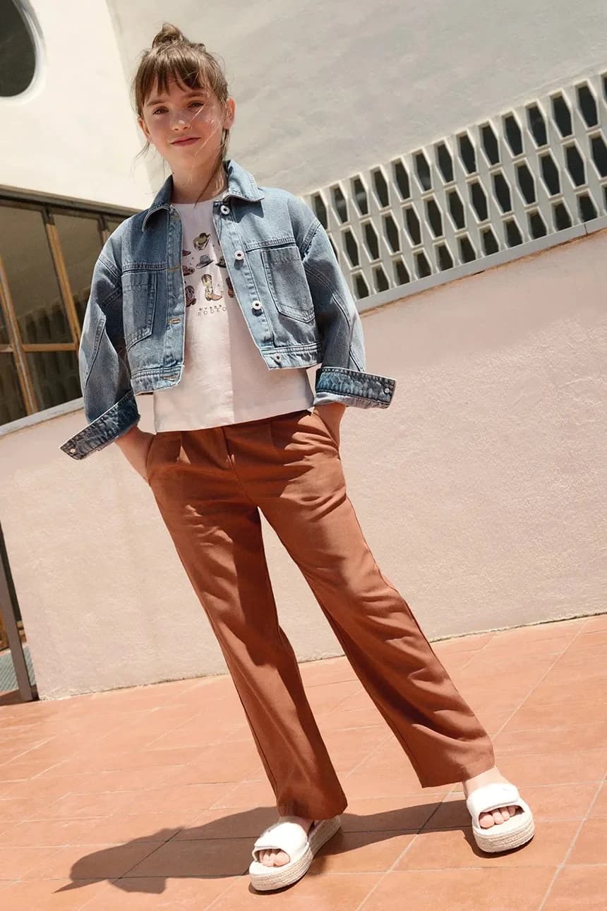 Детские брюки с льном