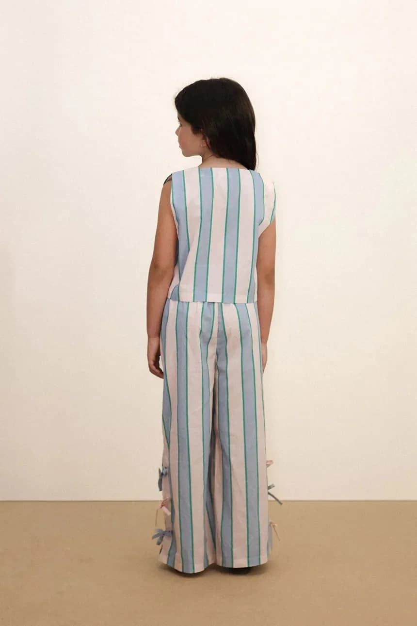 Детские хлопковые брюки RETRO STRIPES BOWS PANT - фото 6