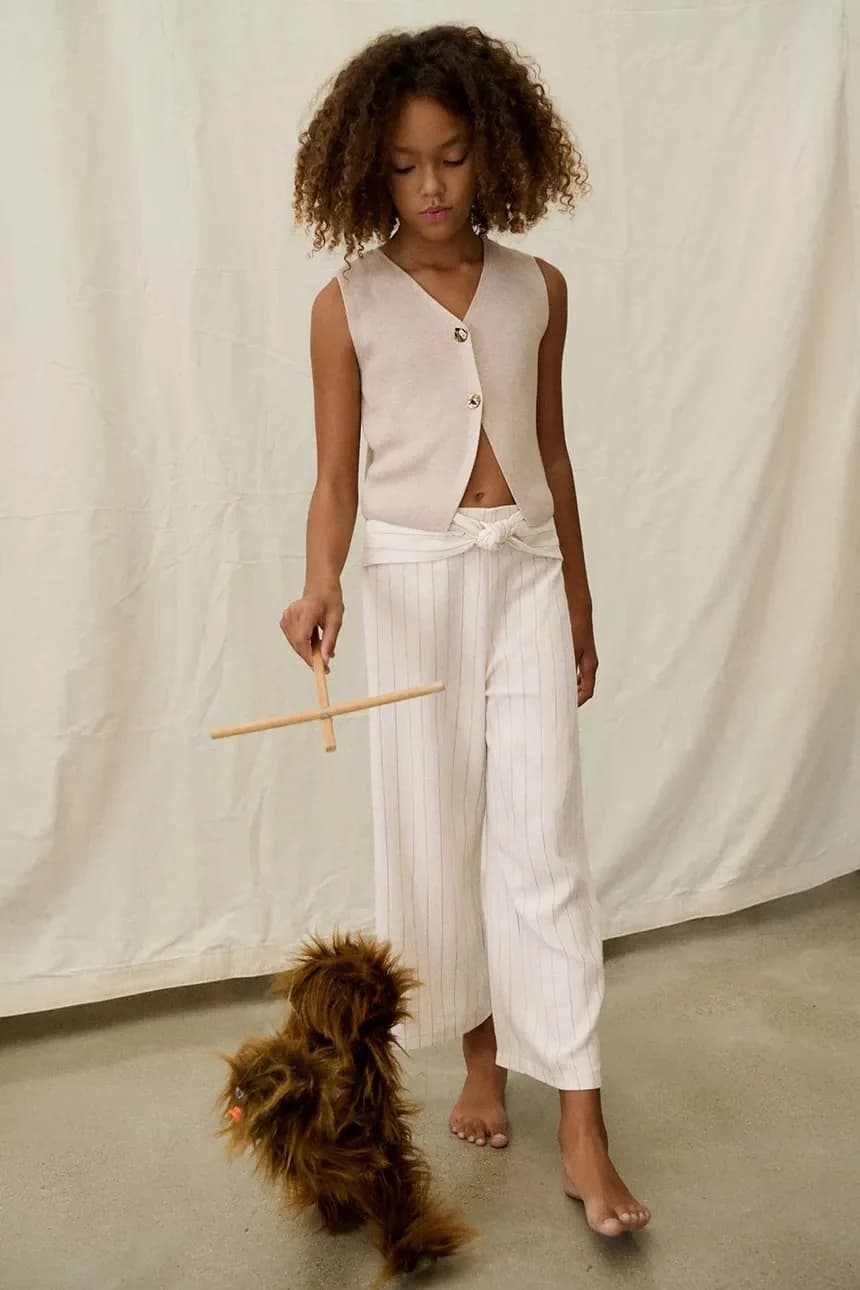 Детские брюки из смесового льна