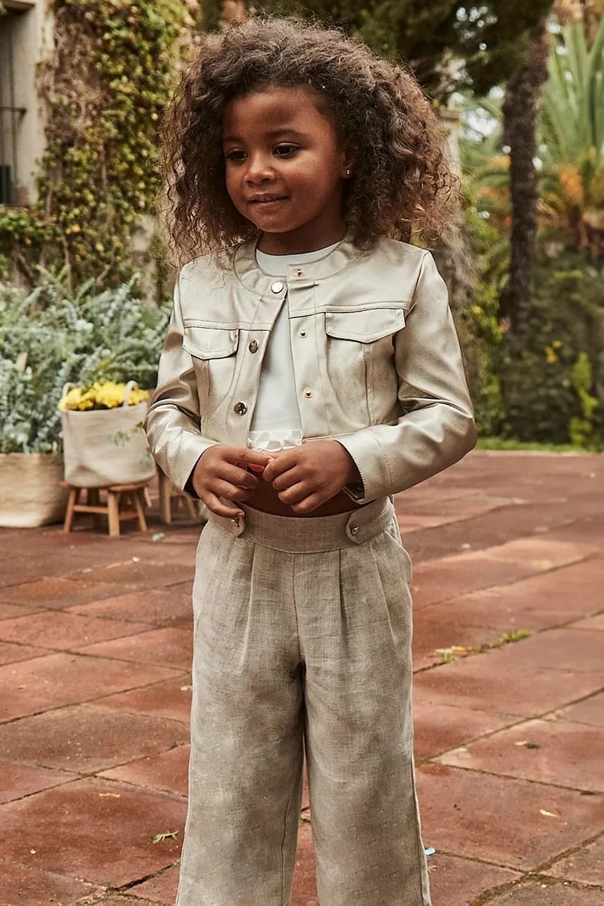 Детские брюки из смесового льна