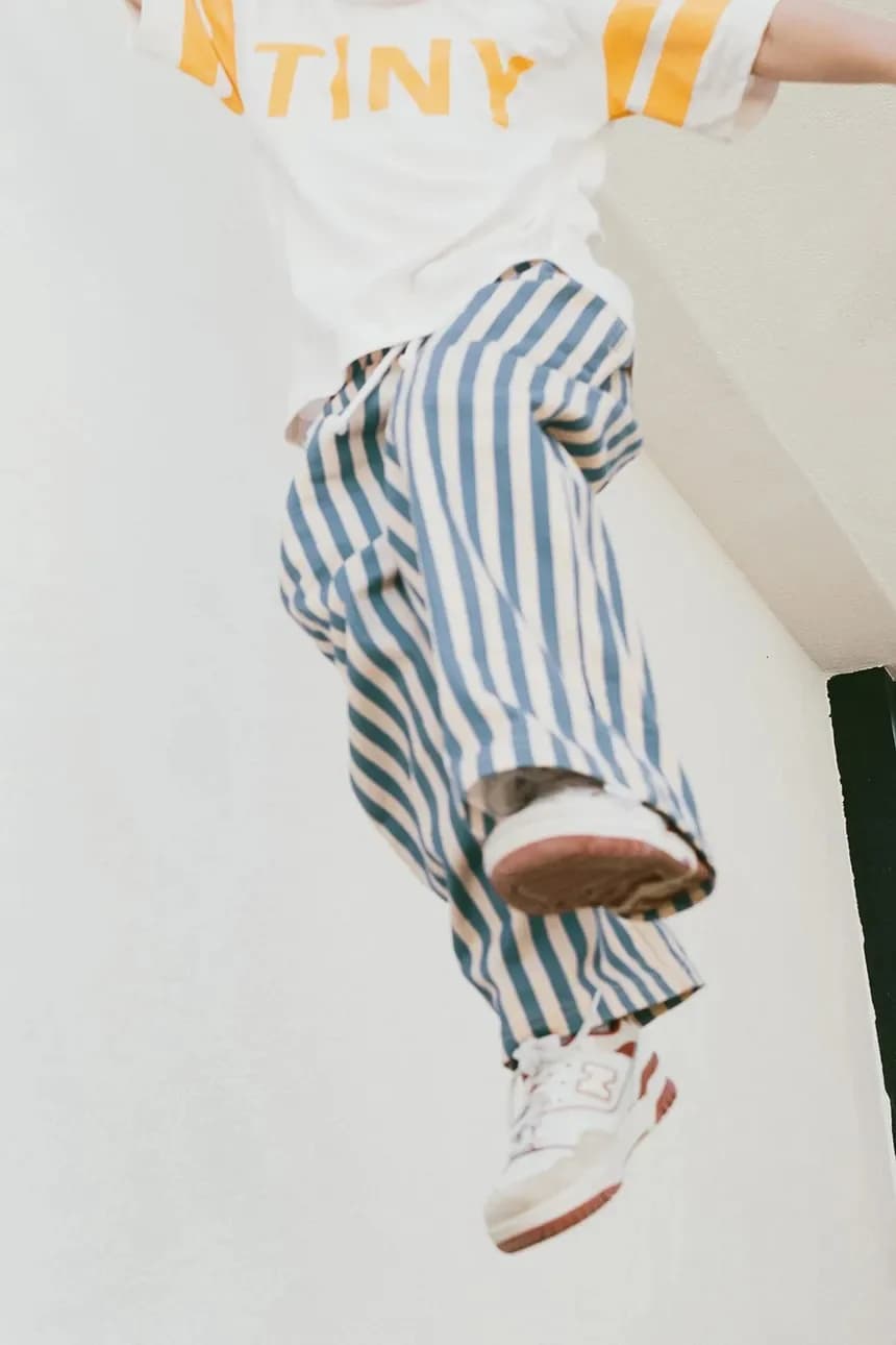 Детские хлопковые брюки STRIPES WOVEN PANT - фото 5