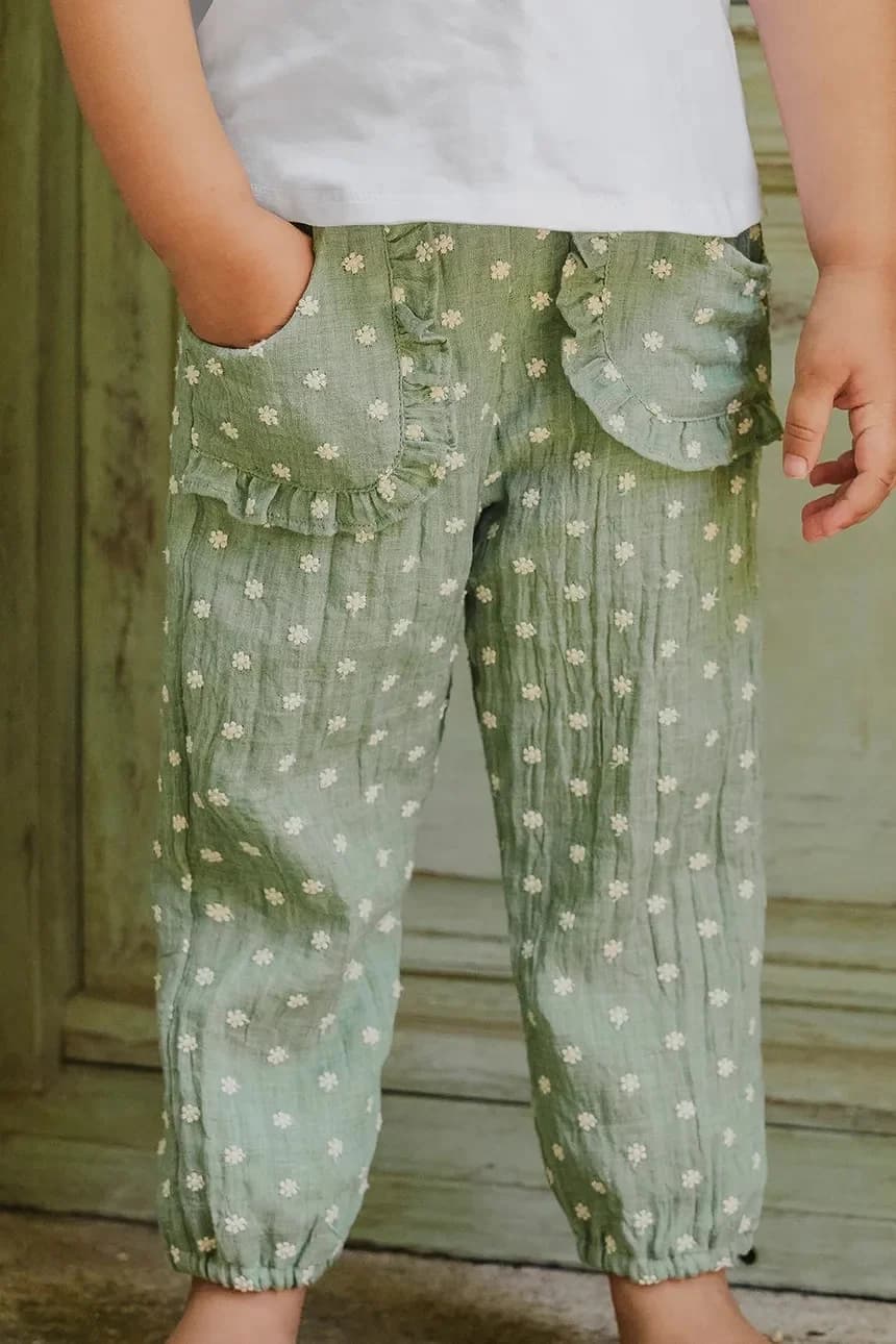 Детские брюки из смесового льна