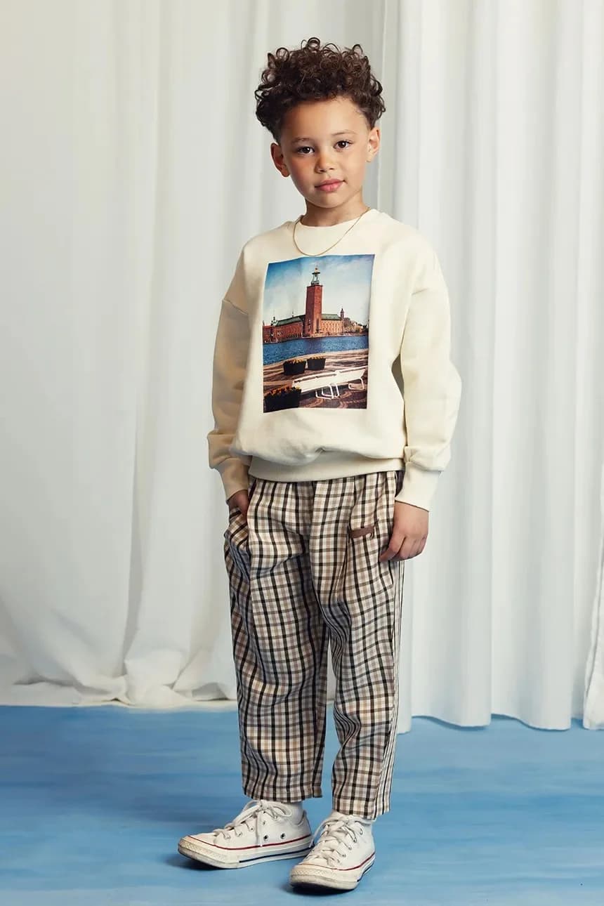 Детские брюки в мелкую клетку