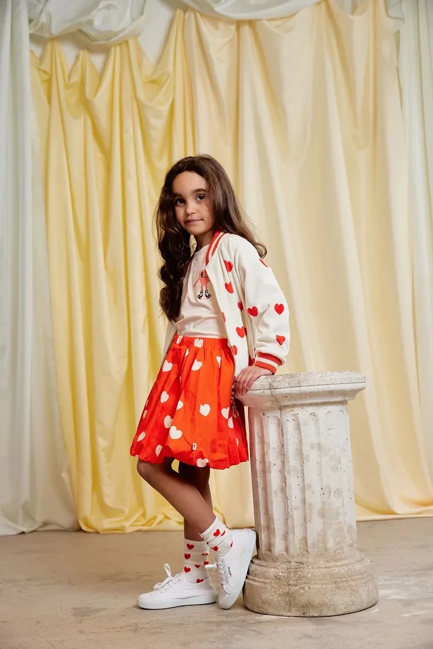 Детская хлопковая юбка Сердечки