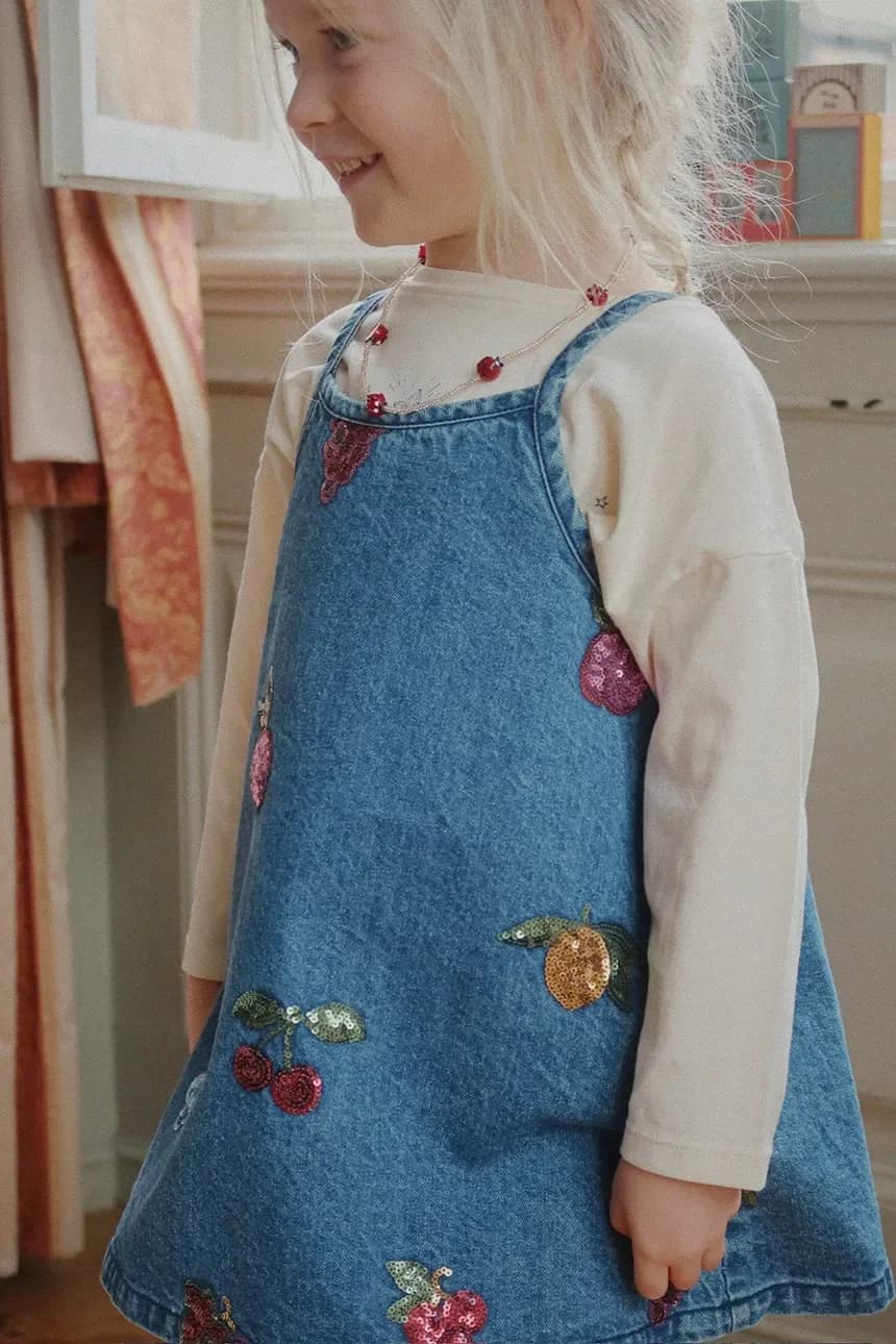 MAGOT ПЛАТЬЕ С ПАЙЕТКАМИ GOTS детское хлопковое платье