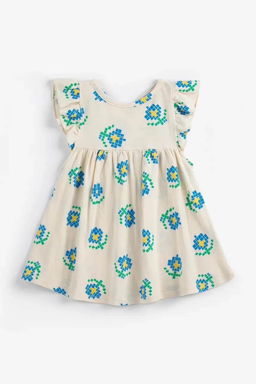 Хлопковое детское платье Pixel Flowers - фото 2