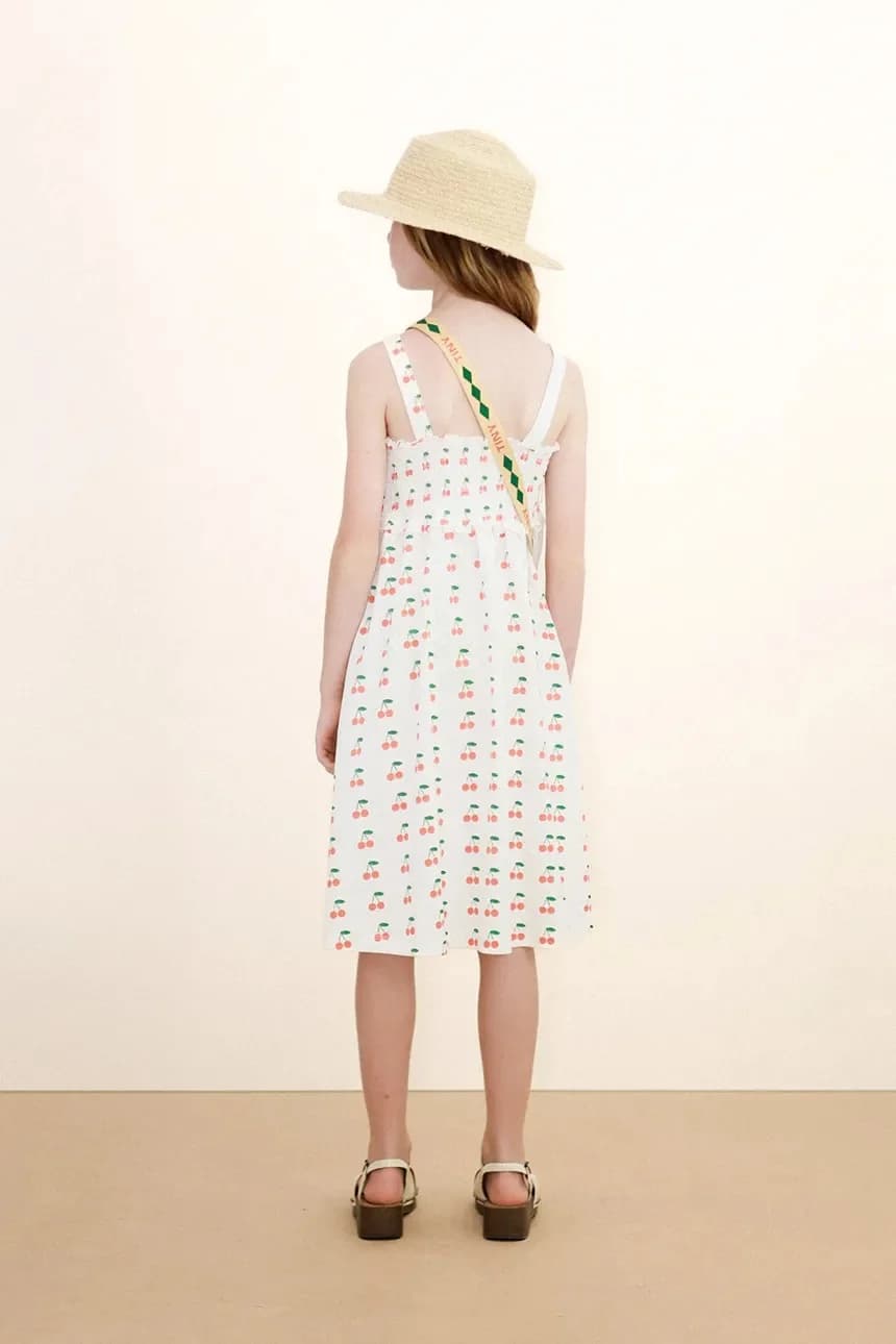 Детское хлопковое платье CHERRIES STRAP DRESS - фото 5