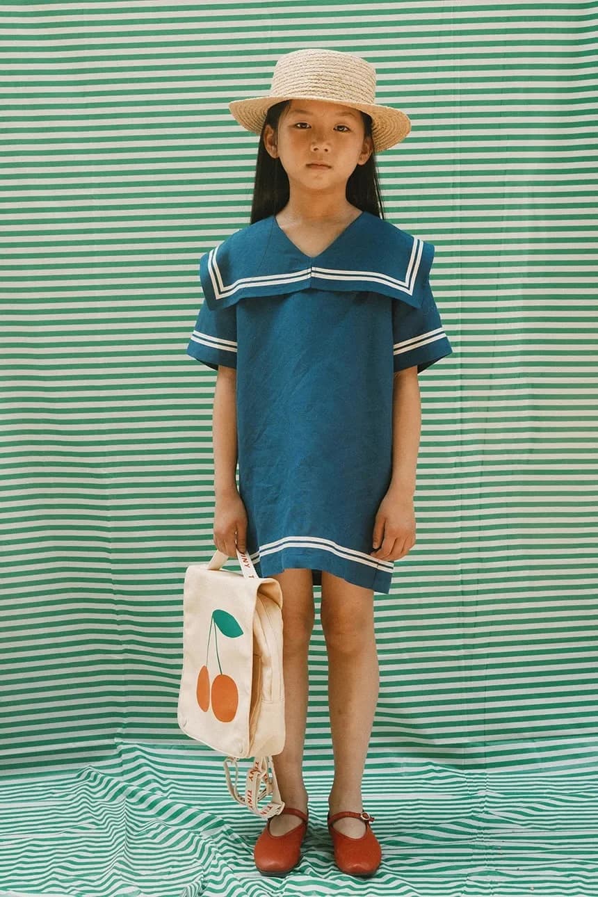 Детское платье с добавлением льна STRIPES TINY DRESS