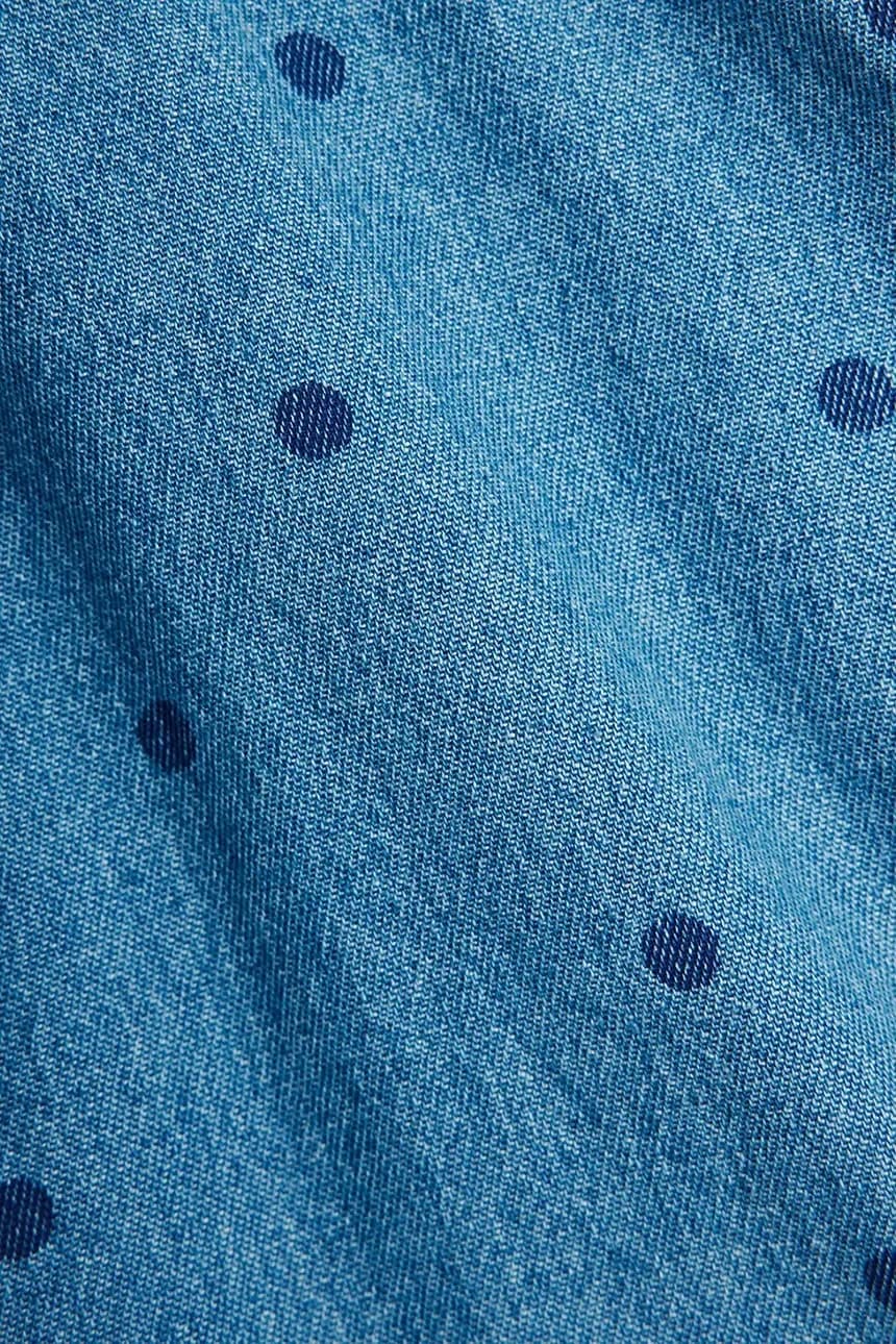 Детское джинсовое платье из денима в горошек - фото 4