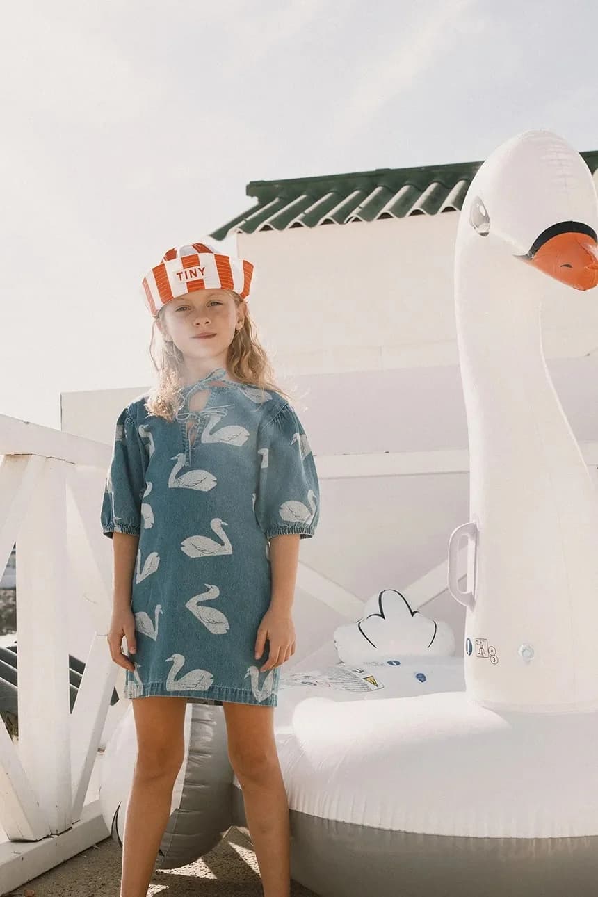 Детское хлопковое платье BIG SWANS DRESS